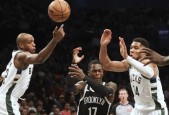 NBA常规赛字母哥34+11 利拉德15+11&7失误 施罗德34+11 雄鹿逆转篮网