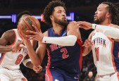 NBA常规赛康宁汉姆29+10+15 布伦森31+10 活塞终结尼克斯4连胜